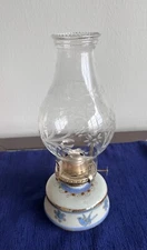 VTG Ken Edwards El Palomar Hurricane Oil Lamp. Hand Decorated w Birds Flowers