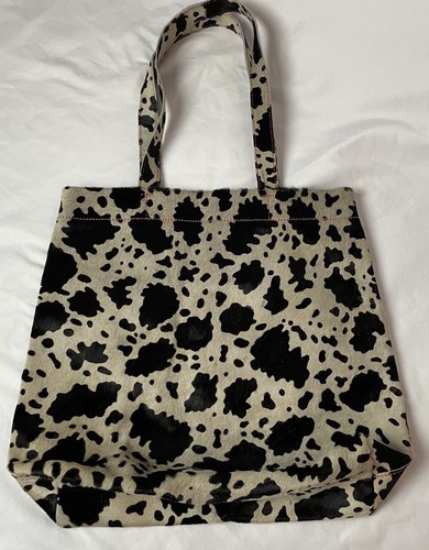 Urban Outfitters Calf Pony Hair Tote Bag Animal Print Leather 13”x15” - Picture 2 of 13