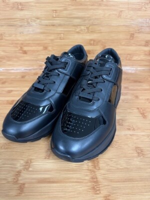スニーカー BOSS Woman Sneakers Black 50536413 001 BOSS - Mixed-material trainers with mesh and leather - Black