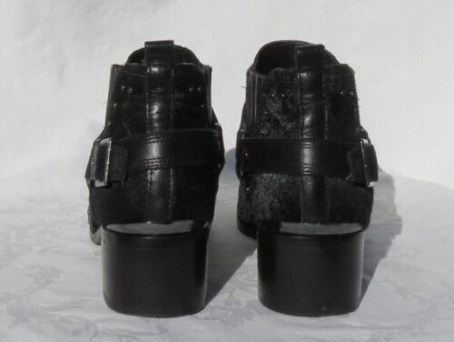 Scarpe stivaletti DONALD J PLINER US 7M pelle nera capelli di vitello DESTA borchie - Foto 4 di 6