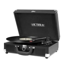  Innovative Technology VSC-550BT Bluetooth Suitcase Turntable in Black (NEW)