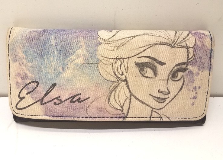 Disney Frozen Elsa Loungefly Tri Fold Wallet Canv… Gem