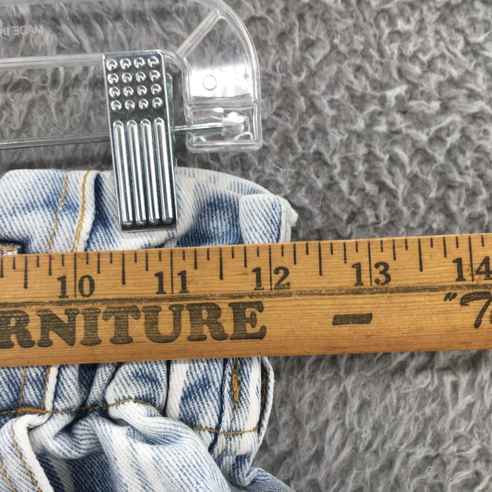 Pantalones Cortos Pacsun Mom Para Mujer XS Azul Lavado Claro Denim Rayas Algodón Tiro Alto Cremallera Mosca Foto 4 de 4