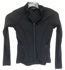 ATHLETA Womens Sz XS Black Full Zip L/S Vented Activewear Jacket N5 EUC