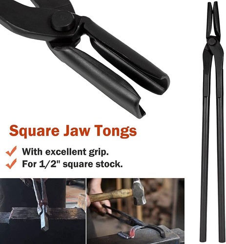 Bladesmith Knife Making Tongs Set & 1.0kg Blacksmith Hammer for Forge Anvil Vise - Picture 7 of 15