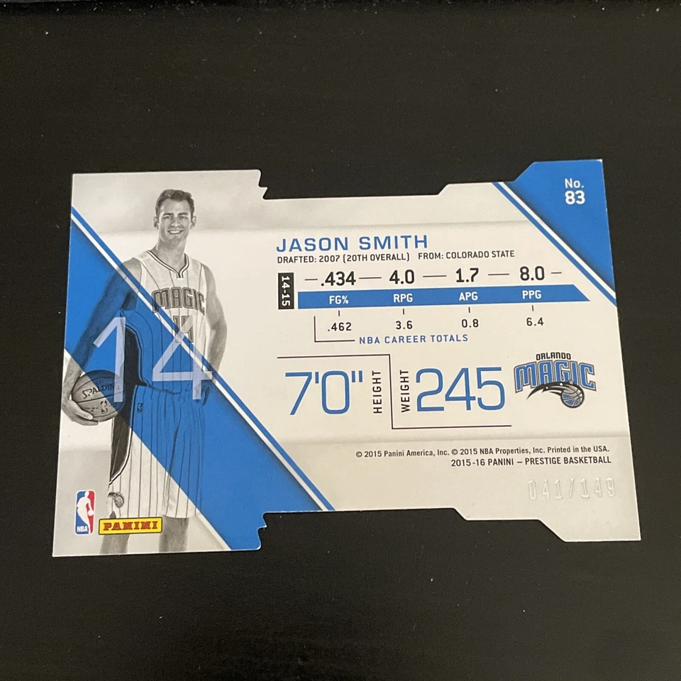 Basketball Card -- 2015-16 Panini Prestige #83 Jason Smith Orange Diecut 041/149 - Image 2 of 3