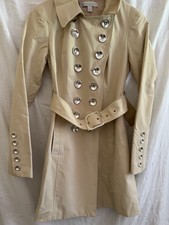 New York And Co Size Extra Small Beige Doube Breasted Silver Buttons Cuff Panels