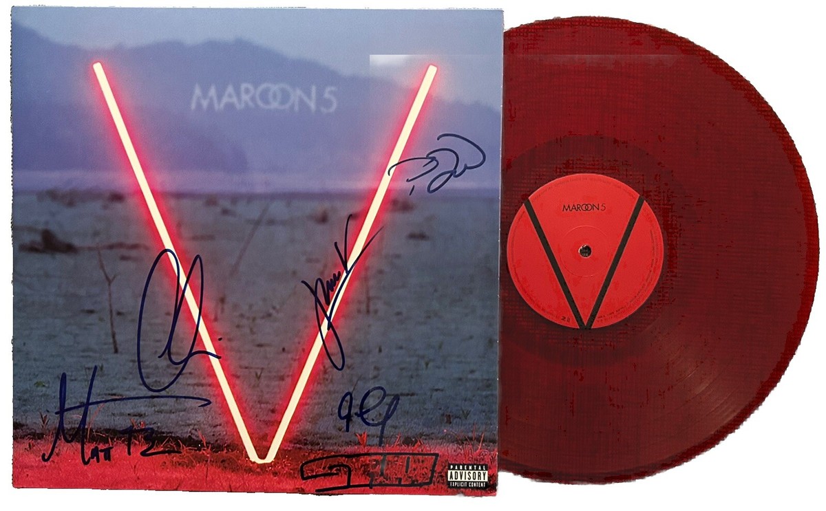 マルーン5 生サイン　maroon5 MAROON 5 - V SIGNED VINYL RECORD LP - ADAM LEVINE +5 JSA COA