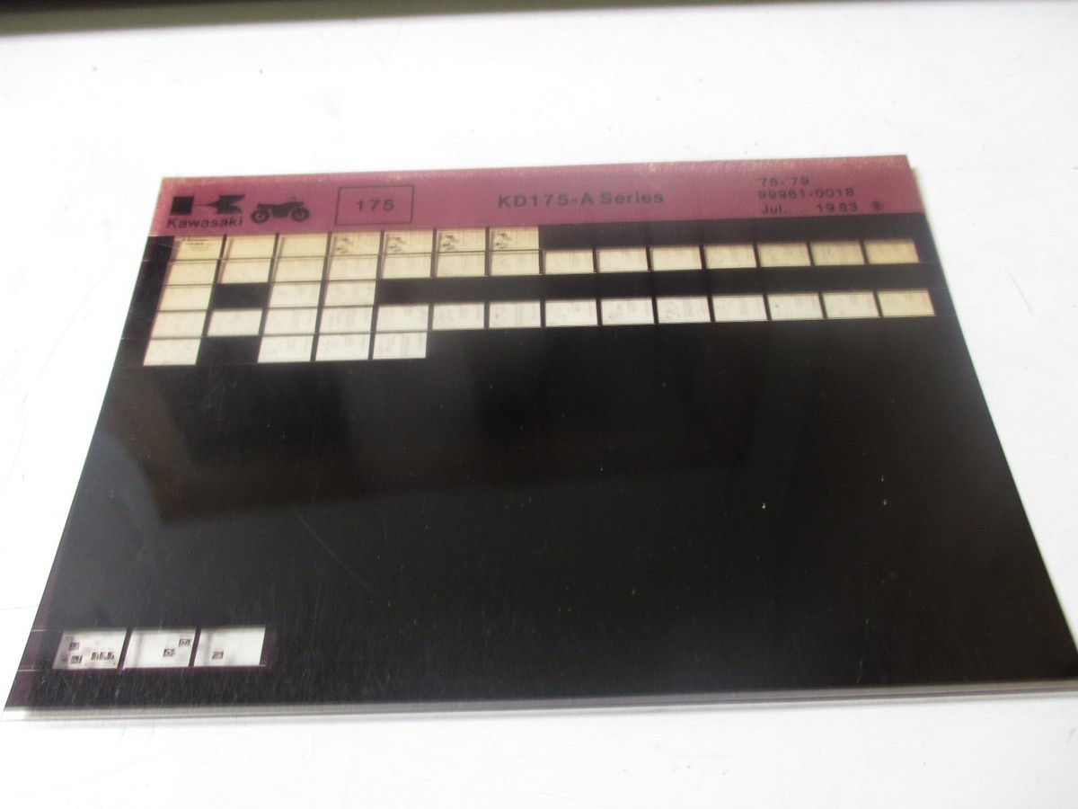 Kawasaki KD175 A Series Parts List Microfiche 99961-0018 | eBay