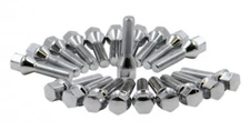 20x 14x1.25 CHROME CONE SEAT LUG BOLTS 50MM SHANK 17MM HEX F10 F30 F85 BMW MINI 