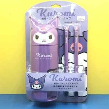 Sanrio Kuromi Toothbrush Cup Set   Purple, with Holder and 2 Brushes free ship 