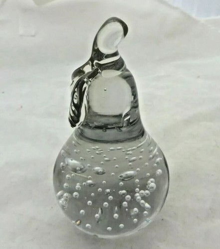 Art glass Clear Pear Fruit Paperweight 5 inch tall 3 inch wide - 第 1/5 張圖片