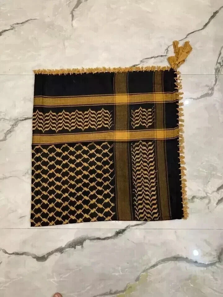 Cachecol árabe Shemagh islâmico todo original feito na Palestina Kufiya Arafat algodão - Imagem 2 de 4