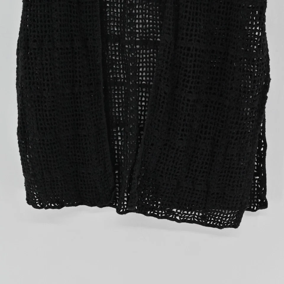 Cardigã suéter feminino LARRY LEVINE tamanho G sem mangas frente aberta malha solta boho - Imagem 3 de 4