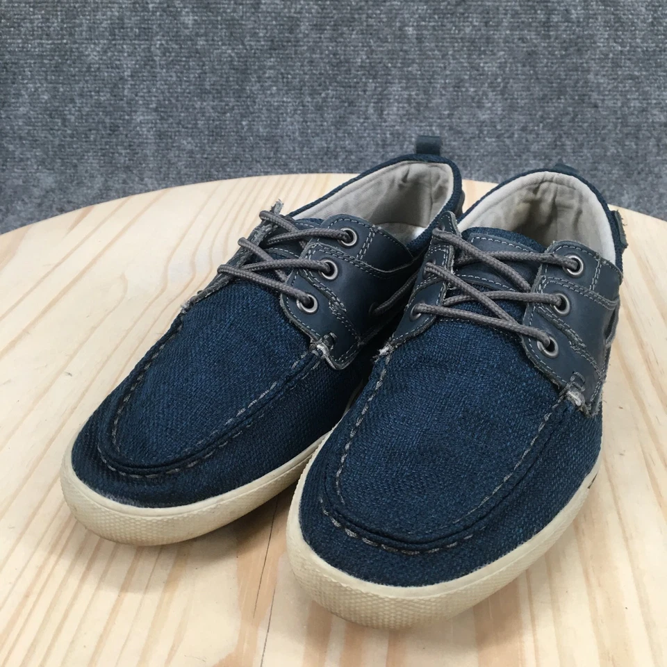 Kenneth Cole Reaction Zapatos Para Hombres 7.5 Mocasín Cómodo Informal Azul Lona Con Cordones Foto 3 de 4