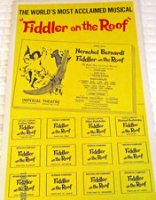 Fiddler on The Roof- The Worlds Most Acclaimed Musical-International Listings