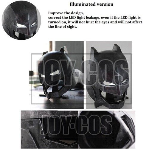 DC Batman Heavy Armor Helmet 1:1 LED Glow Mask High-End Replica FRP Cosplay Prop - Picture 8 of 15