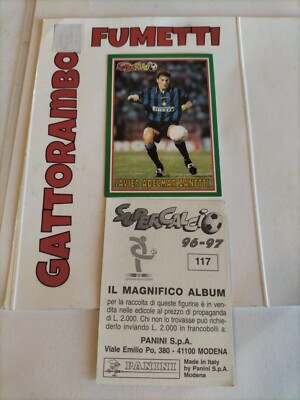 Autocollant Panini Inter Milan Zanetti 96-97, Figurine Coupe N.D Scudetto