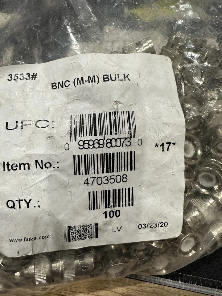 Acoplador coaxial macho a macho Pomona 3533 BNC a granel 100 piezas latón chapado en oro 50 ohmios Foto 2 de 3