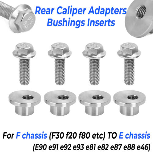For BMW E9x E82 F80 F30 F20 Rear Caliper Bracket Adapters Bushings Inserts Kit - Picture 1 of 12