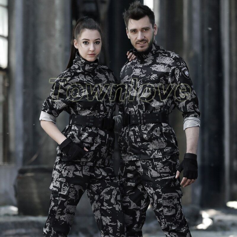 Black Military Uniform Men Tactical Hunting Clothes Camouflage Army Suits  Mens | eBay
