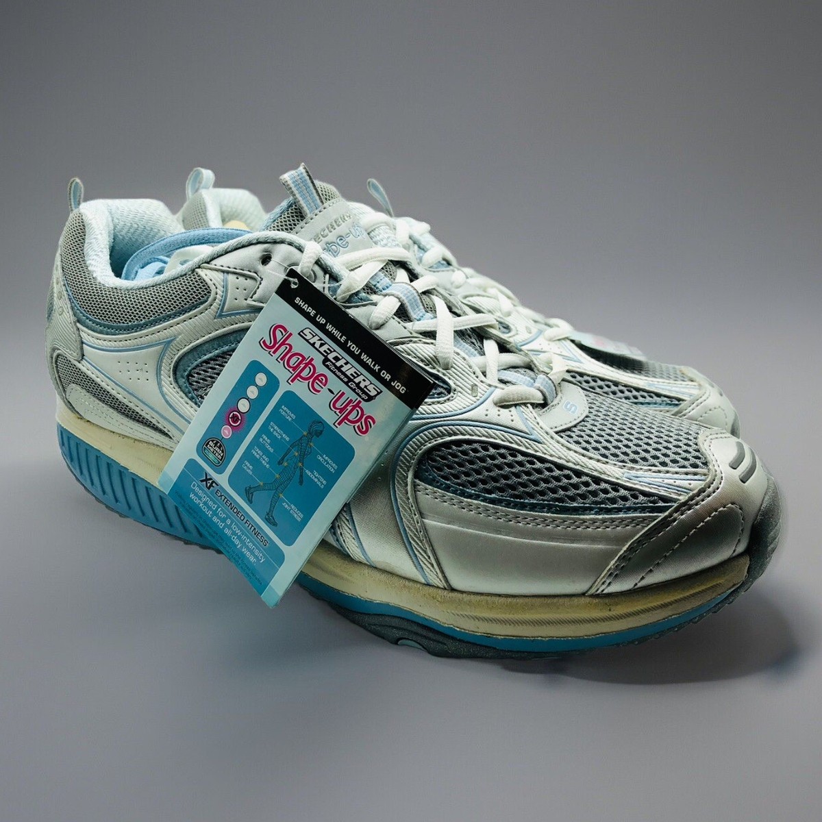 NOS Vtg Skechers Shape Ups Womens 11 Wide Silver XF Accelerators Walking  Shoes