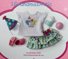 American Girl Bitty Baby Zoo Birthday Outfit NIB Twins Animals Cupcake Hat