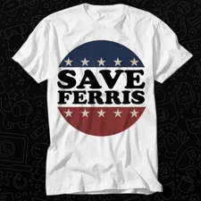 Ferris Bueller Day Off Save Ferris Mens Retro Movie 80s T Shirt 487
