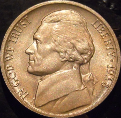1938-D Jefferson Nickel Gem BU Uncirculated Almost Full Step Full Steps