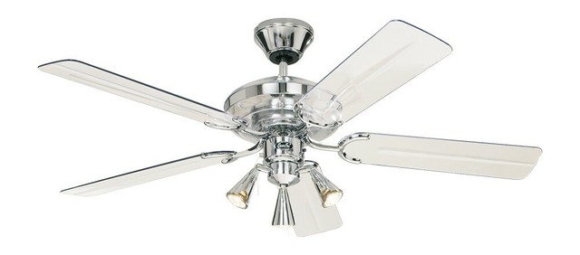 132cm 52 Indoor Ceiling Fan With Lights Casafan Acrylic Chrome And Clear Finish