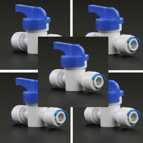 5* 1/4" Ball Valve Inline Tap Quick Connect Push For RO Water Reverse Osmosis ## - Picture 4 of 12