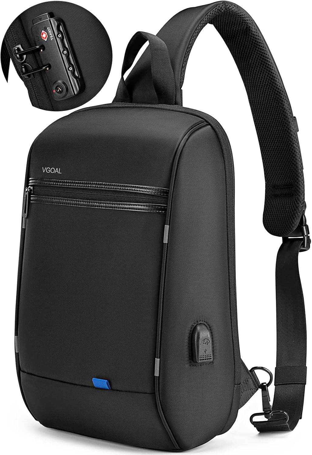 Men's Large Laptop Sling Backpack for Business Commute Crossbody Shoulder Bag-image