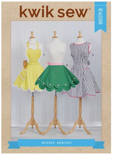 Delantales completos y medio retro Kwik Sew vintage década de 1950 patrón de costura K4298 talla S-M-L - Imagen 2 de 7