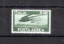 REPUBBLICA 1962 POSTA AEREA 5 LIRE  DEMOCRATICA STELLE ** GOMMA INTEGRA.. MNH VF