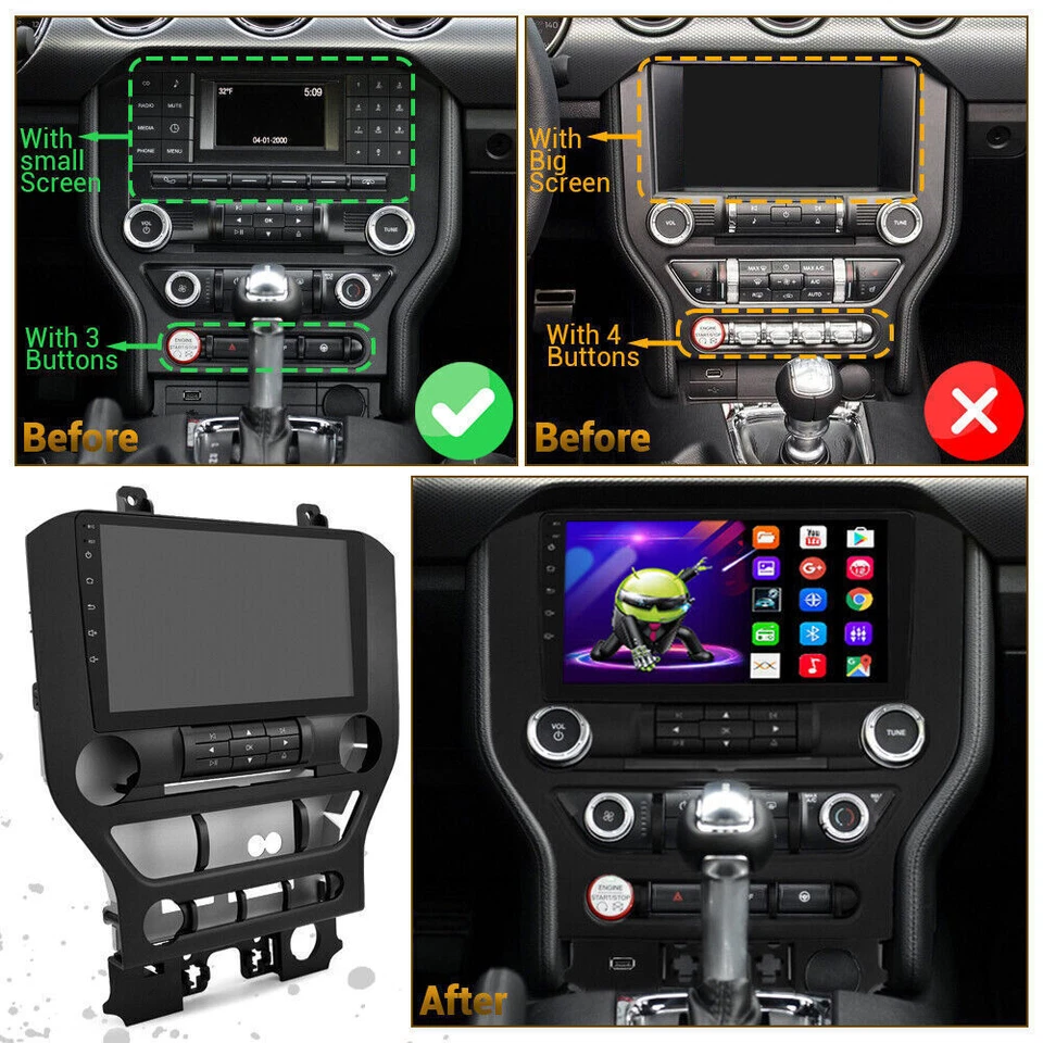 for 2015-2021 Ford Mustang 9" Android 14 Apple Carplay Car Stereo Radio GPS WIFI - Image 3 of 4
