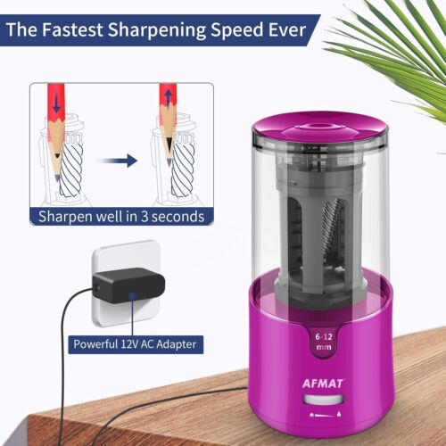 Ultra-Fast Electric Pencil Sharpener for Colored Pencils – Auto Stop & Efficient - Picture 5 of 9