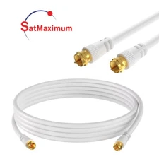 RG6 DUAL Shield Coax Cable White TV Antenna Satellite 3ft-100ft Multi-Pack Lot