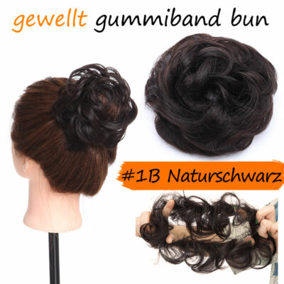 Gewellt Bun Remy Echthaar Dutt Haargummi Extensions Clip in Haarteil Haarknoten
