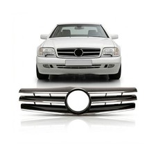 Chrom & Schwarz K&uuml;hlergrill passend f&uuml;r Mercedes-Benz SL (R129) 1989-2001