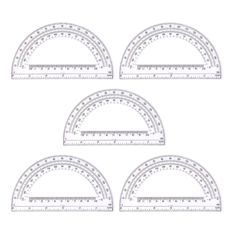 6Inch Clear Protractors Math Drafting Protractor Angle Measurement Tool ...