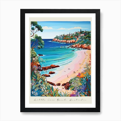 Poster Of Little Cove Beach, Austra Framed Wall Art Poster Canvas Print Picture