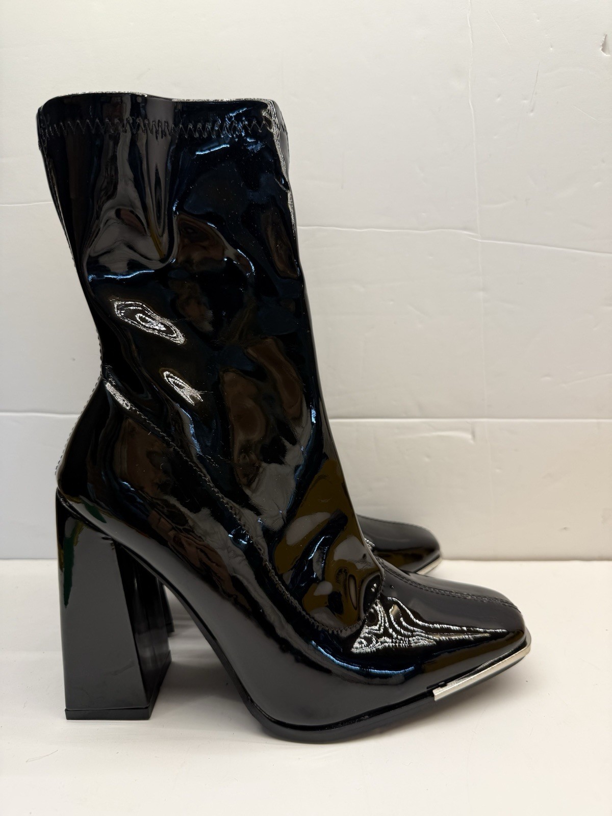 Botines negros de charol PUBLIC WISH para mujer - talla UK 4 usados una vez