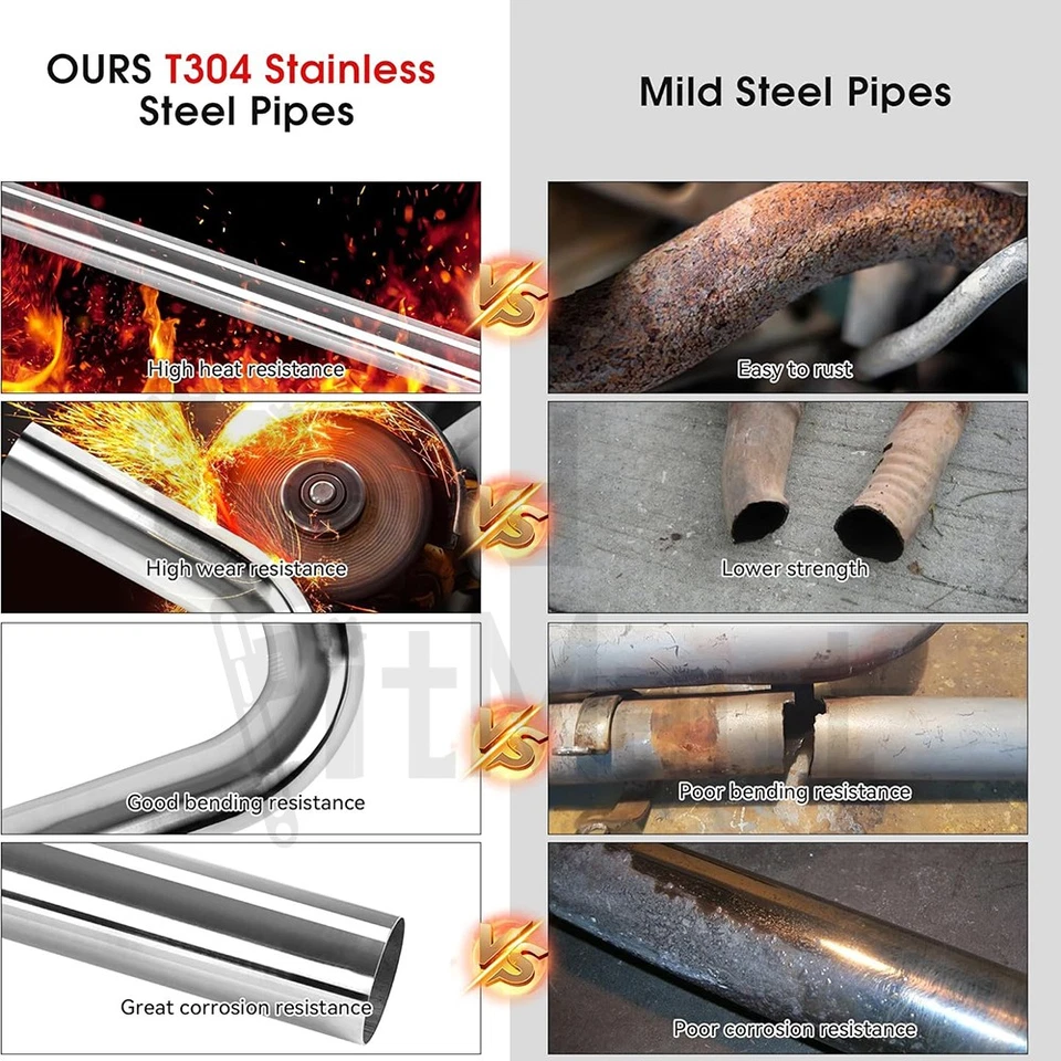 8Pc 2.5" Custom Exhaust Tubing Mandrel Bend U Pipe Kit For Mercedes Benz C-Class Foto 4 de 4