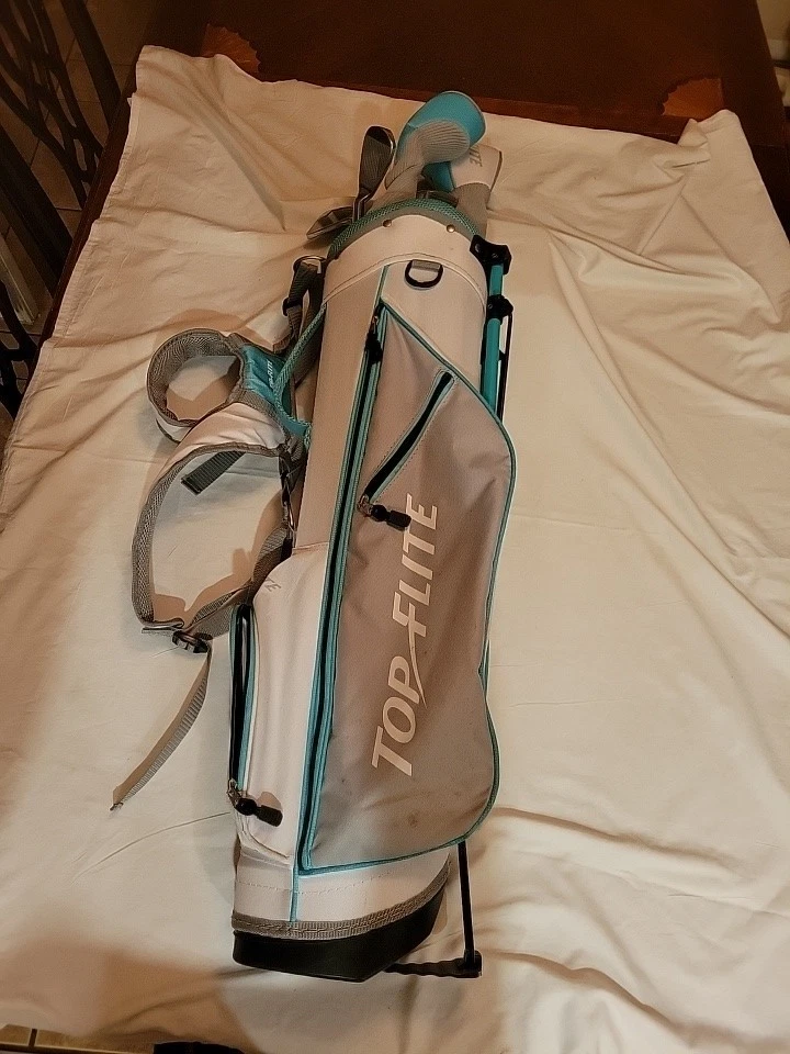 Top Flight Junior 6 件套高尔夫球杆套装带袋右手完好绿色儿童推杆 26 英寸 — 第 2/4 张图片