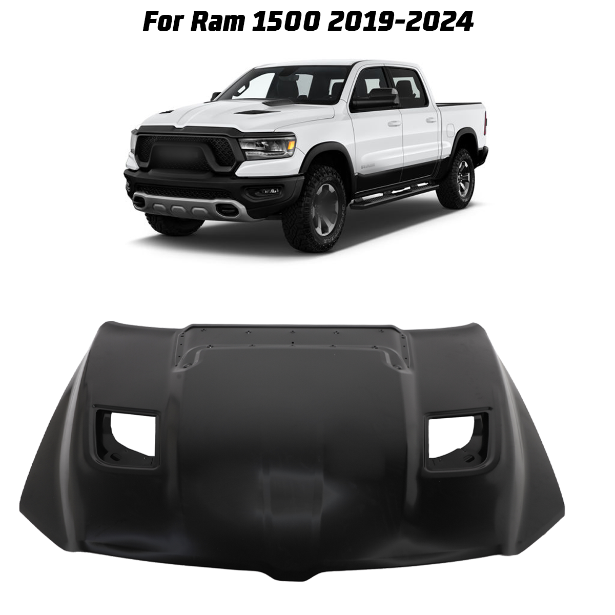 Hood For Ram 1500 2019-2024 Longhorn w/ Sport Package Aluminum
