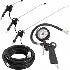 TECPO DRUCKLUFT WERKZEUG SET DRUCKLUFTSCHLAUCH 10m + REIFENFÜLLER + LUFTPISTOLE