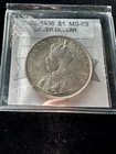 1936   Coin Mart Graded Canadian Silver Dollar **MS-63**