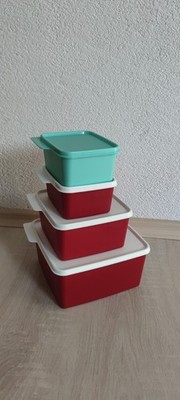 Tupperware Basic Line-Set groß (5), Kühle Ecken Turm, eckige Behälter neu Rar