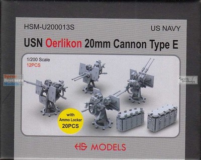 HSMU200013U 1:200 HS Models USN Oerlikon 20mm Cannon Type E