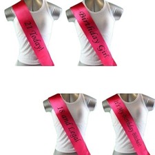 18th 21st It's My Birthday Bitches 18 & Legal 21 Today Girl Black Pink Sash